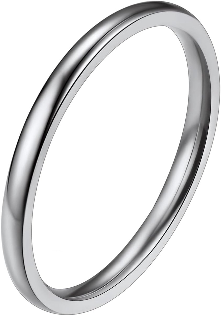 Ring in roestvrij staal/goud geplaatst voor mannen vrouwen, eenvoudige ring alliantie van 2mm/4mm/6mm/8mm - maat 47/49/52/54/57/59/62/64/67/69