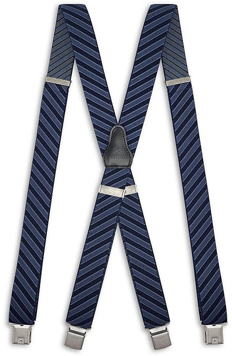 Sir Redman - Bretels - XL bretels Oblique blauw - donkerblauw / lichtblauw / grijs
