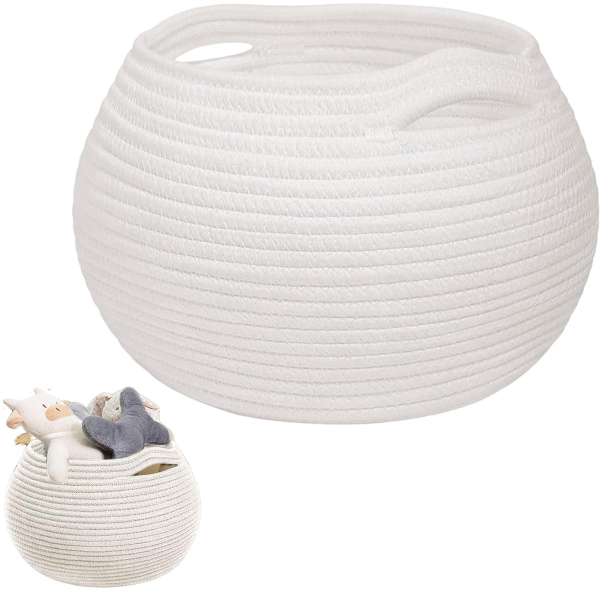 Opbergmand rond zwart - opvouwbaar - veelzijdig gebruik - ideaal voor babyspeelgoed en wasgoed - SnelShoppen