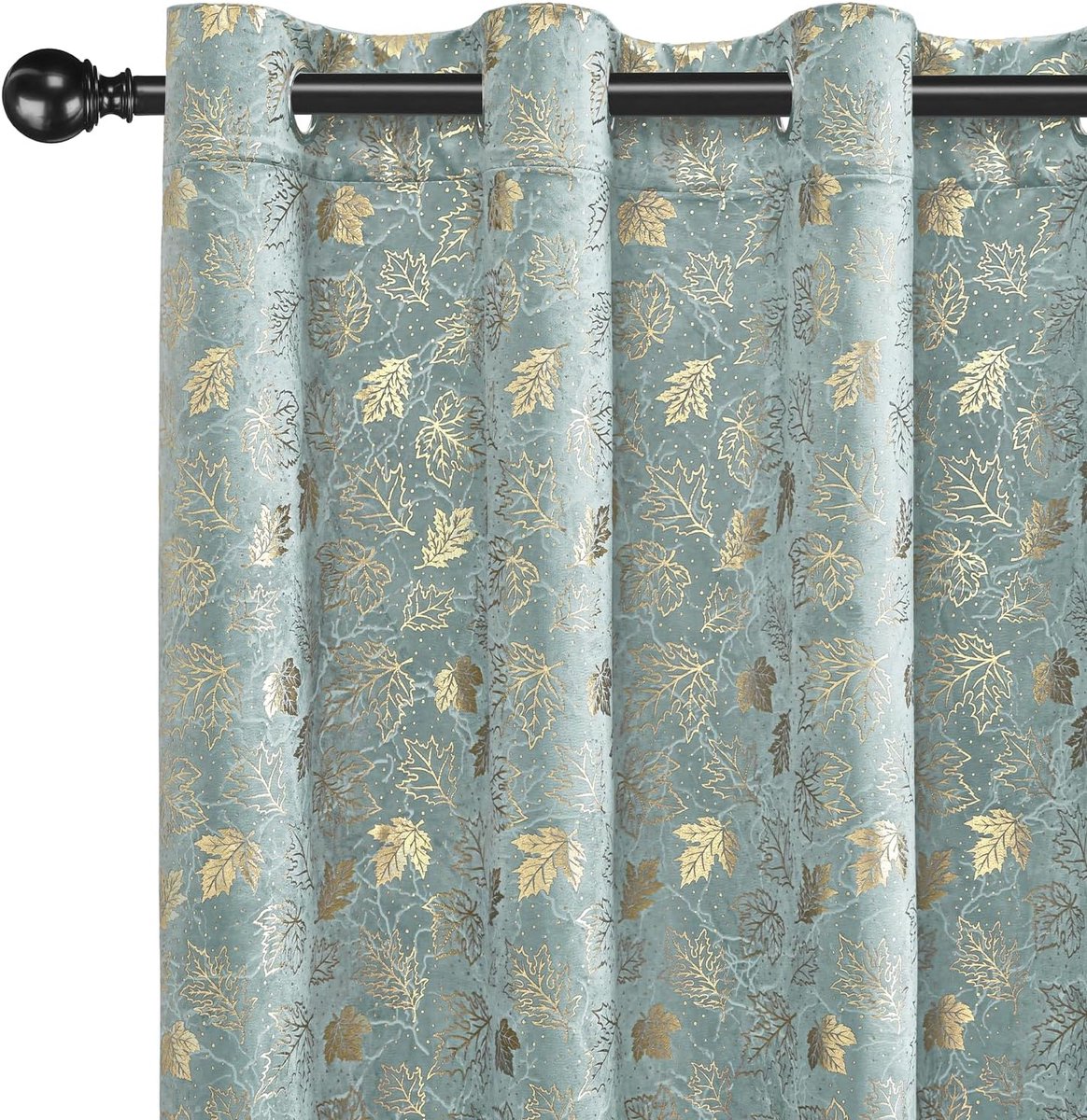 Gordijnen Set Van 2, 140x225cm, Ondoorzichtig Warmte-Isolerende Thermische Gordijnen Met Ringen, Geluidsbescherming, Voor Slaapkamer Woonkamer, Grijsgroen
