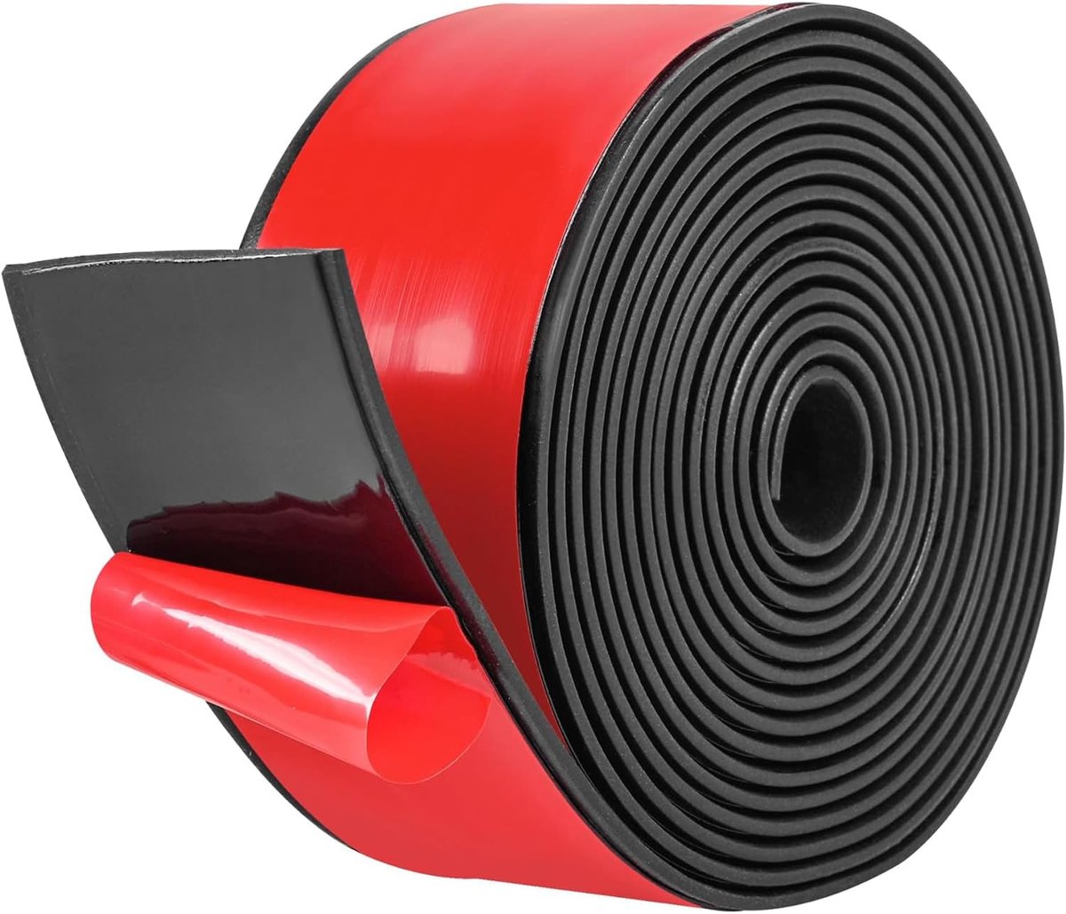 Neopreen rubberen strips, zelfklevend neopreen, rubberen plaat voor vloerbedekking, bescherming, isolatie, anti-vibratie, antislip (40mm(B) x2mm(D) x3m(L))