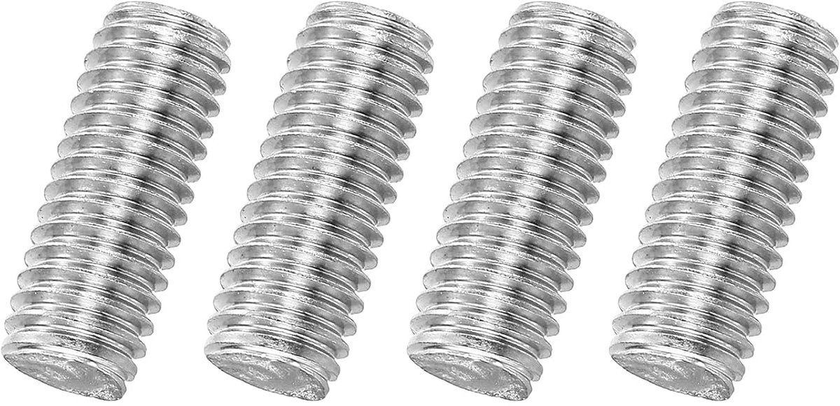 Set van 4 schroefdraadstangen M8 x 20 mm, compleet met schroefdraad, montageschroeven 316 roestvrij staal, rechtshandigen voor meubelmontage, stap 1,25 mm