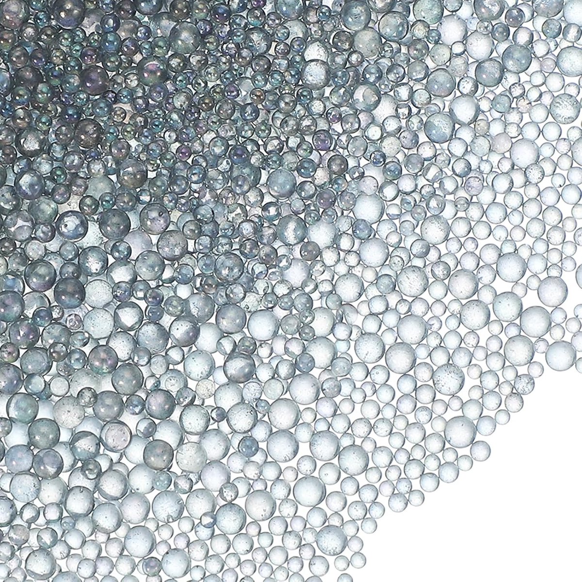 1-3 mm mini glazen bubbelkralen 200 g kleine iriserende kralen zonder gat waterdruppelballen voor doe-het-zelf knutselen nail art hars vulstof, grijs