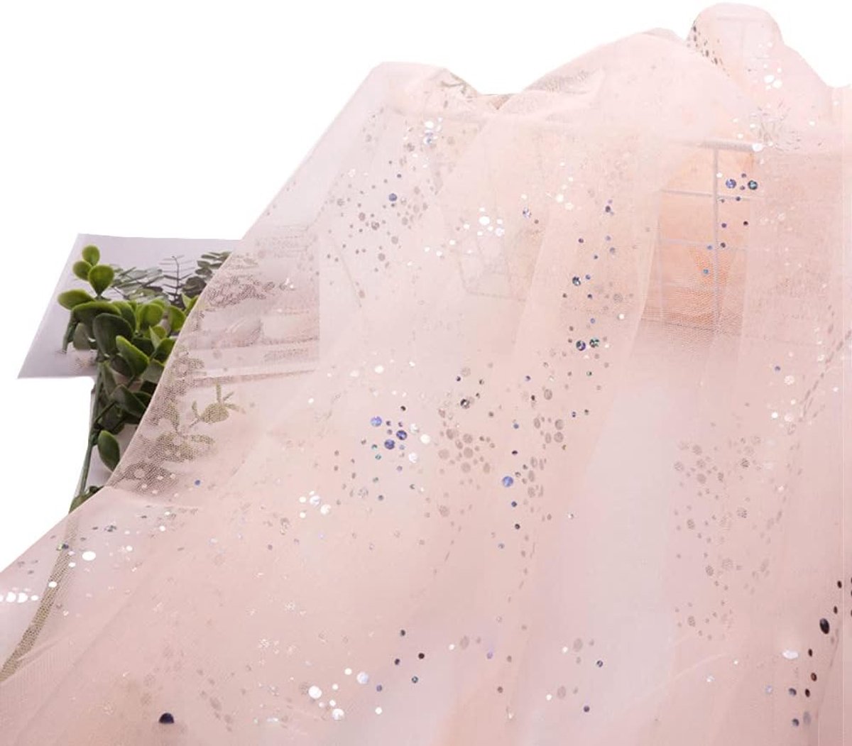 Stof,glitter tule decoratieve stof met kleine pailletten,decoratieve stof,tule stof voor bruiloft,feest,banket,handwerk,bruiloft,tafeldecoratie,cadeau,boog,decoratiestof,champagne