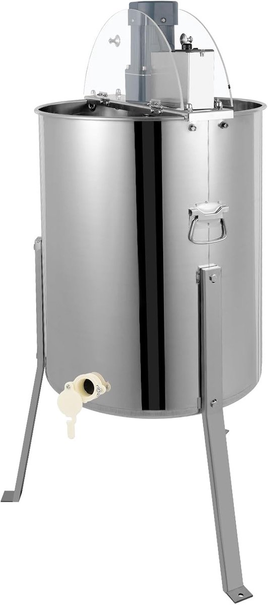 Honingcentrifuge van roestvrij staal, elektrische honingextractor 120 W, centrifuge honingextractor, tangentiale katapulter, honingextractor voor 4 frames imkersgereedschap