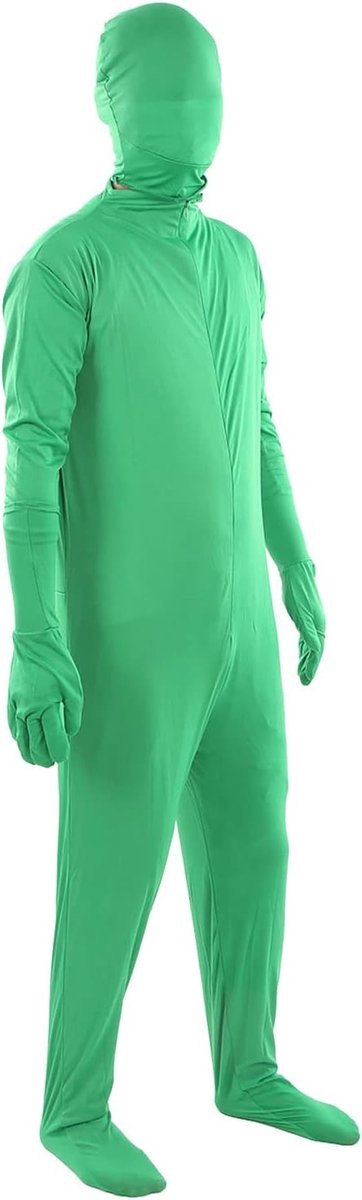 Groen Schermpak Volledig Verdwijnend Bodysuit, Volledige Bodysuit, Stretchontwerp voor Heren en Dames, en Handschoenen en Capuchon