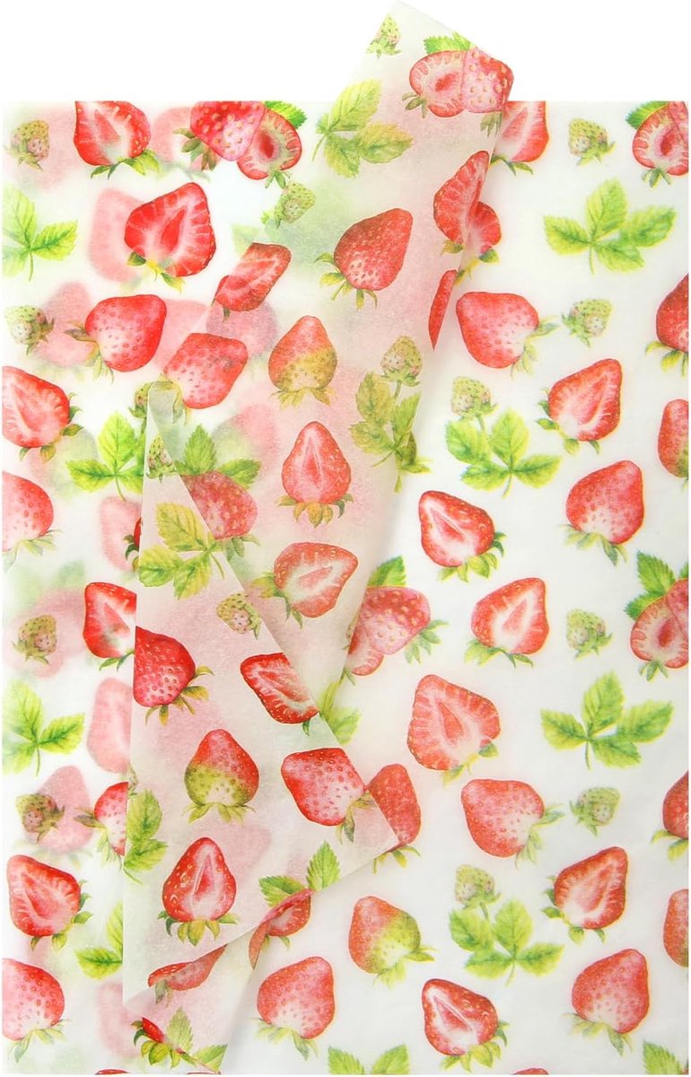tissuepapier voor geschenkverpakking, 20 vellen 50 x 70 cm per vel aardbeienvruchtenontwerp bulk vloeipapier voor geschenkverpakkingen, dozen doe-het-zelf kunst ambachtelijke
