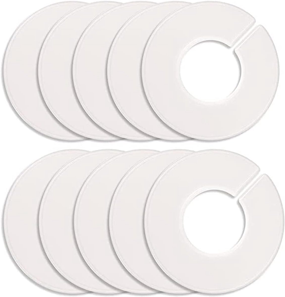 Maatverdelers, 10 STUKS Ronde Witte Hangerscheider Ronde Hangerscheider Verdeelt Kastgarderobe Hangers voor Huiskasten Kledingwinkels