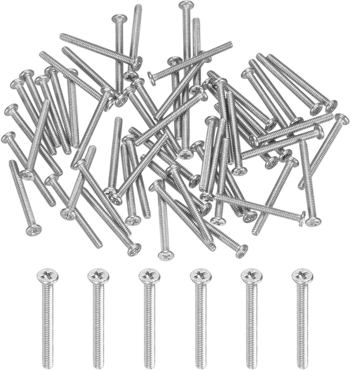 Machineschroeven M1,2 x 12 mm 304 roestvrij staal Phillips aandrijving kleine schroeven voor machines/apparatuur kruiskopaandrijving bevestigingselementen