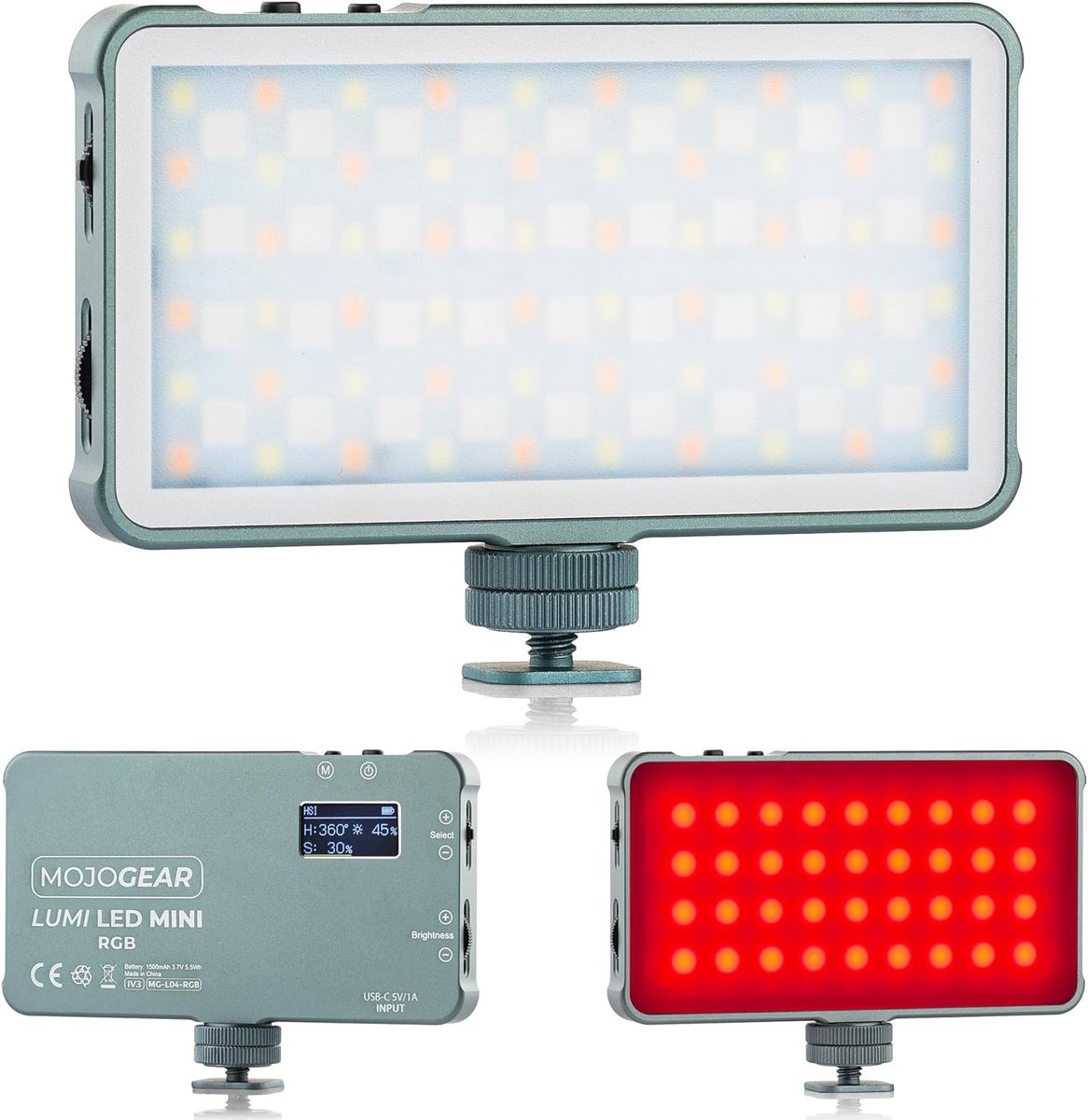 LED lamp mini 6.5W - Sturdy metaal - RGB en wit/lichtgeel - Perfect voor camera/studio - SnelShoppen