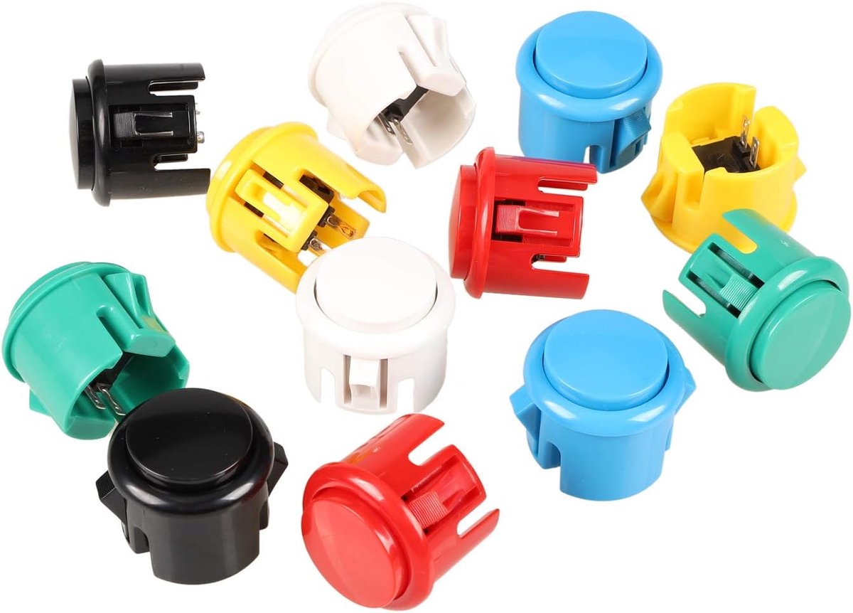 12x 30mm Drukknopschakelaar Kopie Sanwa Obsf-30 Obsc-30 Obsn-30 Knoppen DIY Arcade Fighting Game Kits & Super Street Fighter Games - Elke kleur 2 stuks