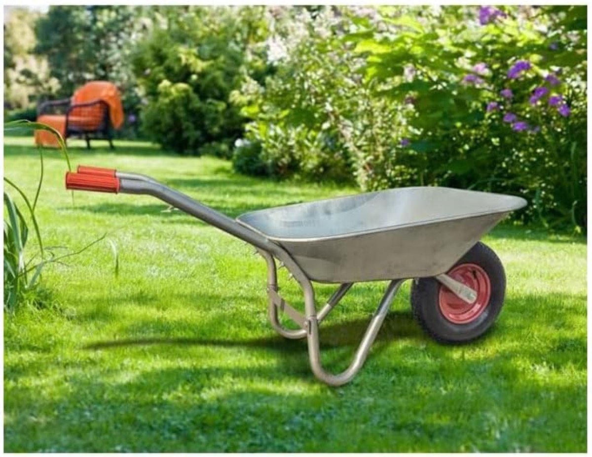 Tuinschep 85 l - Pneumatische Band - Max. Laadvermogen 100 kg - Ideaal voor tuinwerkzaamheden - SnelShoppen