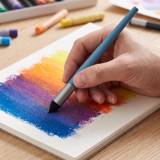 Oliepastel mengstift kunstenaar blending tool met schraper, herbruikbare sponsstift voor nauwkeurig mengen en kleurverloop bij schetsen en olieverfschilderijen — afbeelding 4