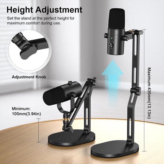 Microfoon Stand,Bureaumontage Desktop Microfoon Arm voor AM8,K669B,Blauwe Yeti,HyperX QuadCast,SoloCast,AT2020 — afbeelding 2