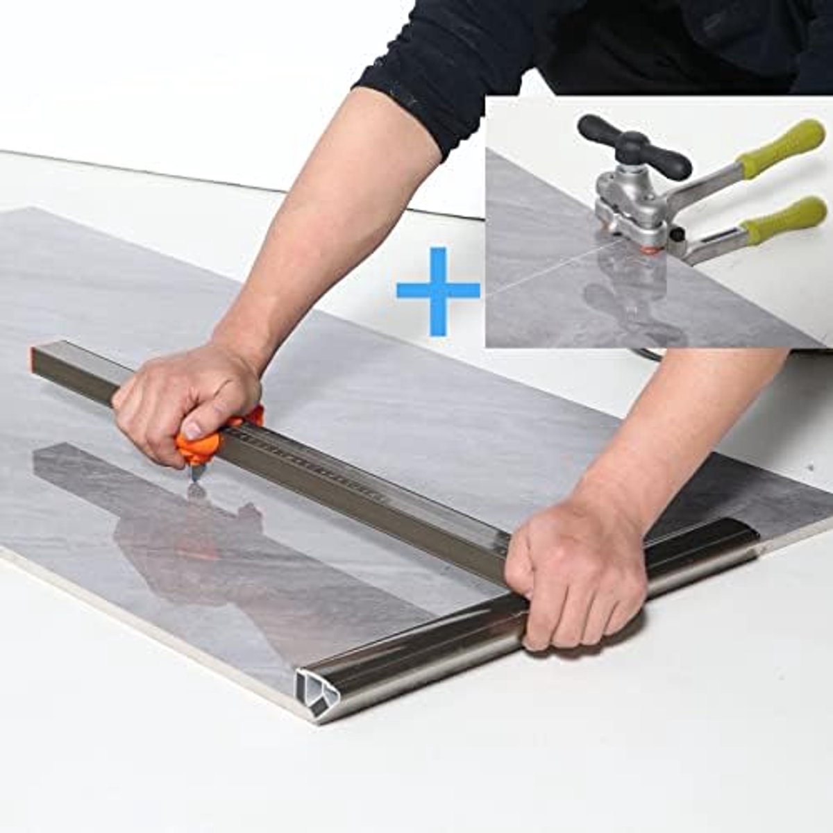 porseleinen handmatige tegelsnijder gereedschapsset met grote tegelsnijder (kan 48 inch snijden), Power Tang, 3 stuks snijbladen en 3 stuks snijwielen