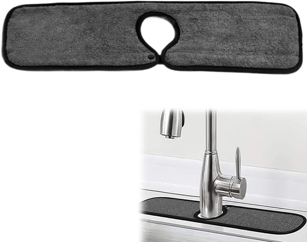 1 stuk absorberende mat voor waterkraan - antislip en spatwaterdicht - Geschikt voor keuken, badkamer en wastafel - Bescherm uw kamer tegen spatwater! Spoelbakmat Keukenmat