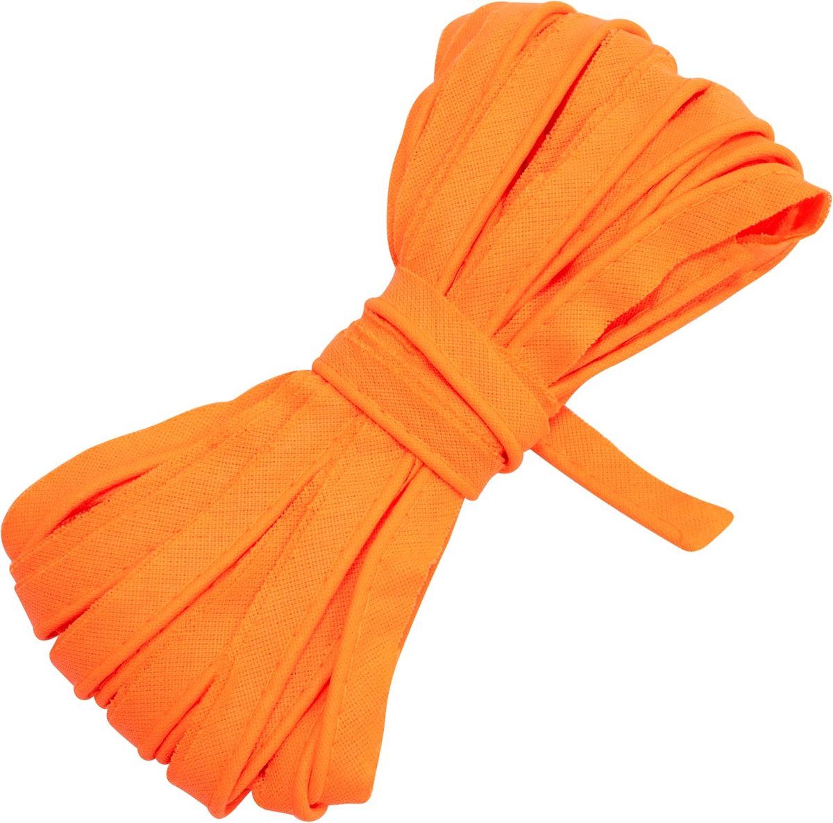 - C77229 - band 9 meter x 10 mm - van katoen - kleur lichtoranje - bies gallon kleding kussen dekbedden