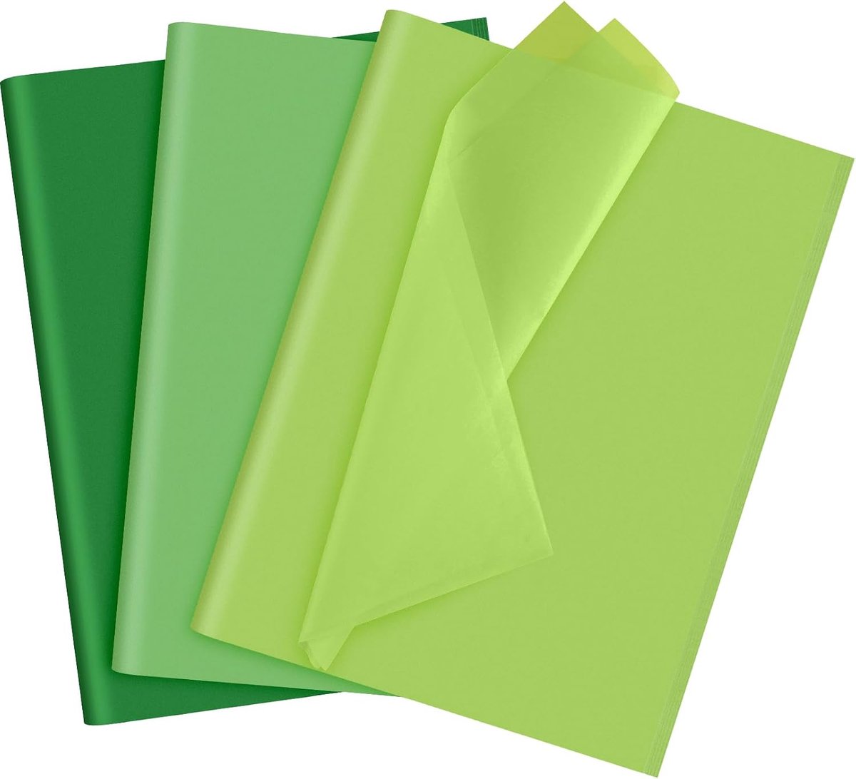 Zijdepapier set 60 vellen cadeaupapier zijdekunstpapier 3 kleuren voor St. Patrick's Day, DIY, kunst en handwerk, verjaardag, Pasen, bruiloft, vakantie, feestdecoratie