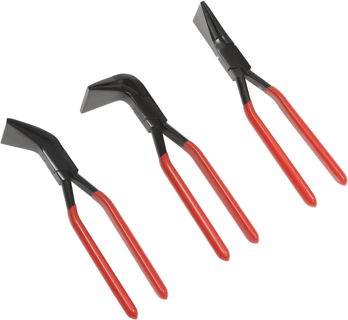 3 stuks hoektangenset, rechte 45° 90° vouwtang van koolstofstaal, ergonomische plaattang met antislip handgreep, handbuigtang voor plaatbewerking, autoreparatie (rood)