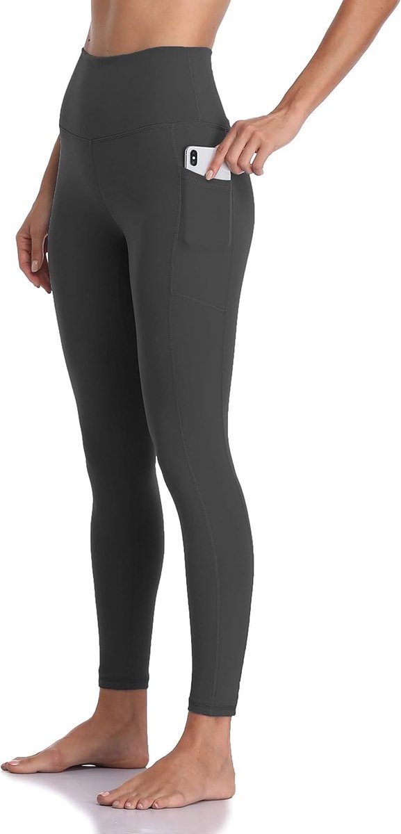 Dames Legging 7/8 met Zakken Sportlegging Hoge Taille Buikcontrole Yogabroek Trainingsbroek Joggingbroek