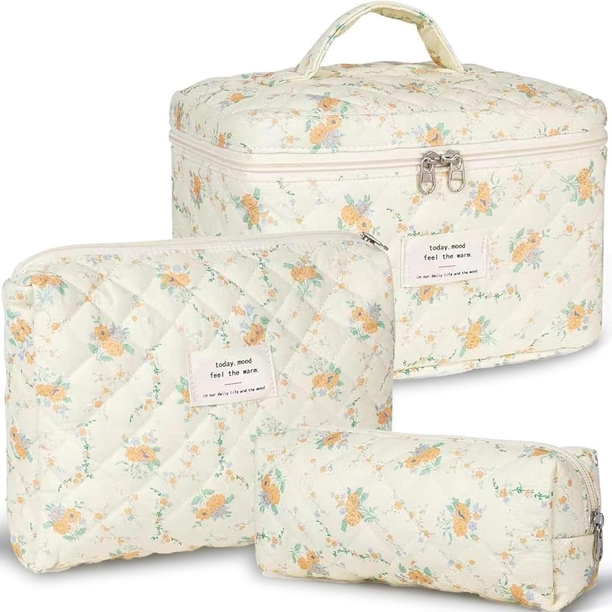 Beautycase voor Dames, Grote Make-uptas voor op Reis, Vernieuwde Katoenen Cosmeticatas, Makeup Bag, Organizer