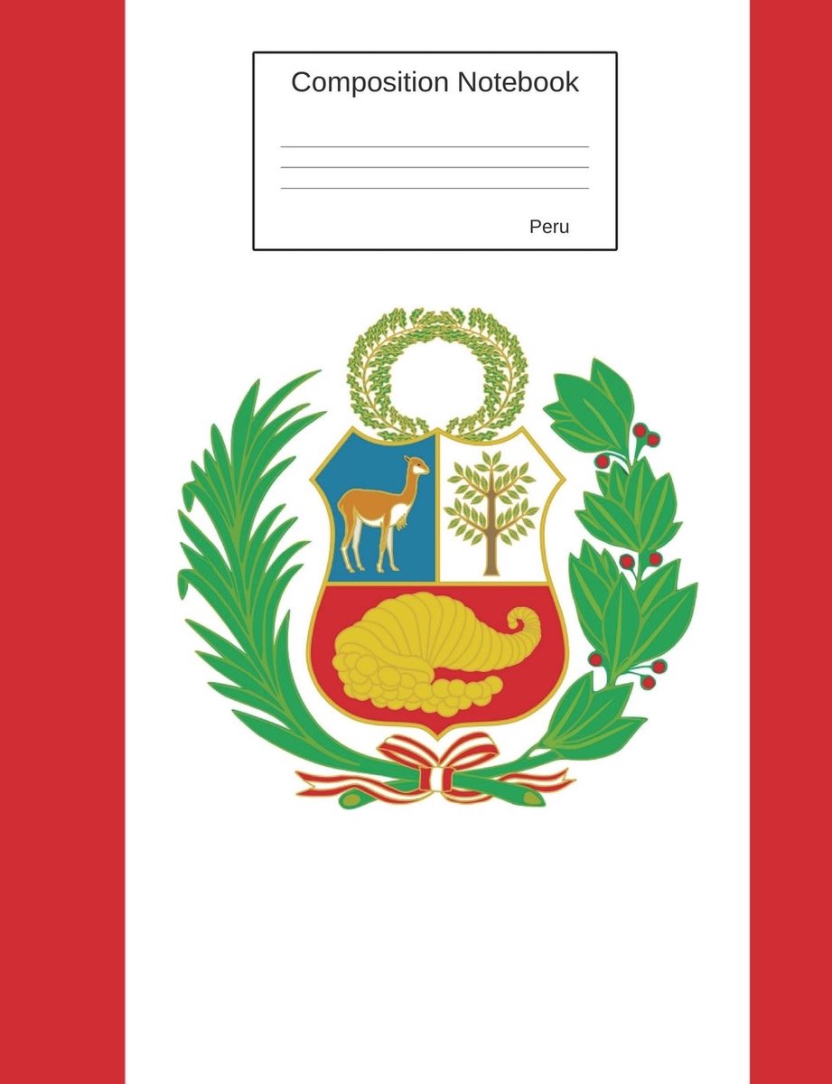 Composition Notebook: Graph Paper Book to write in for school, take notes, for kids, students, teachers, homeschool,Peruvian Flag Cover