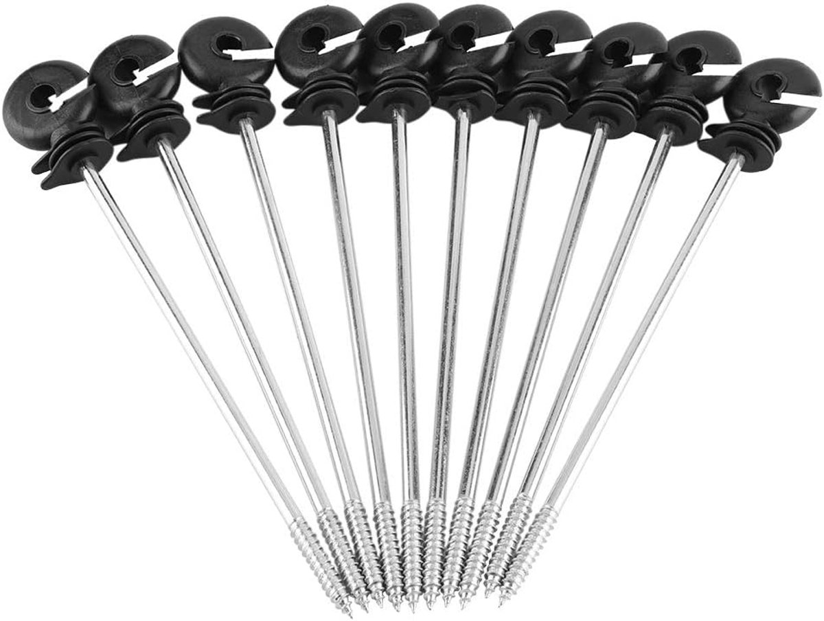 100 Stuks Houten Post Isolator, Elektrische Hek Isolator Lange Afstand Schroef In Ring Isolatoren Voor Farm Animal Fencing
