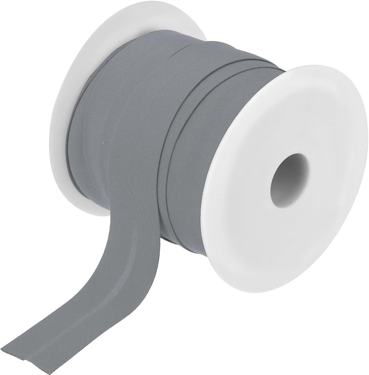 Biaisband, enkelvoudig, katoenen band, stoffen band, katoen, naaien, accessoires, randband voor naaien, zomen, quilten, inzetten, handwerk, doe-het-zelf (wit grijs, 25 yards)