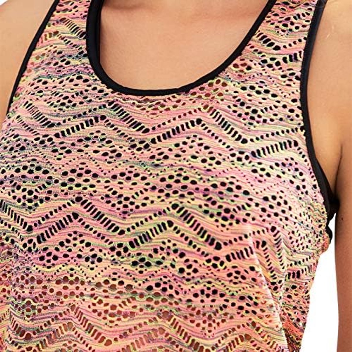 Dames Sport Badpakken Twee Stukken Badmode Tankini Sets Bikini Mesh Racer Back Vest