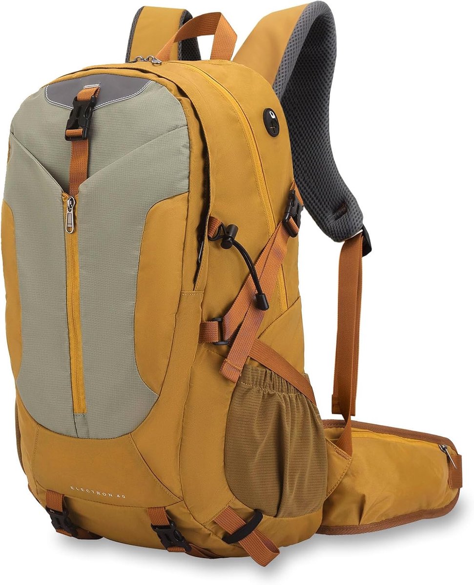 40 l, campingrugzak met regenhoes, waterdicht, grote buitensport, reizen, dagrugzak voor heren en dames, geel