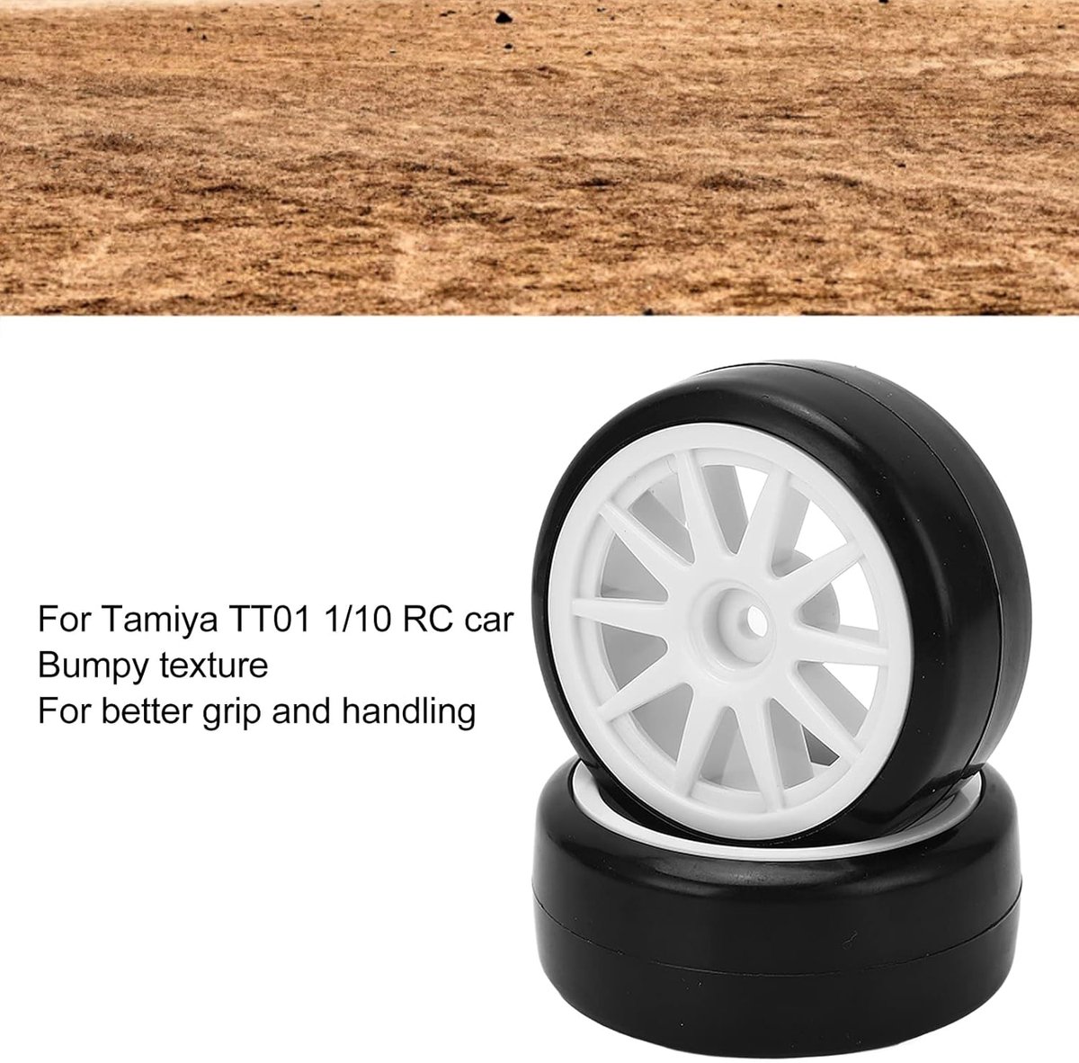Drift Wheels, 4 stuks zwarte ongelijke textuur RC Drift harde banden duurzaam voor 1/10 RC auto