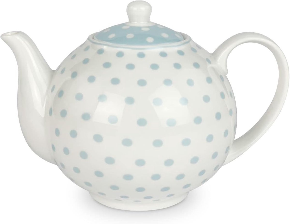Theepot van porselein Isabelle Rose met stippen in retro-stijl met deksel 1 liter 5037