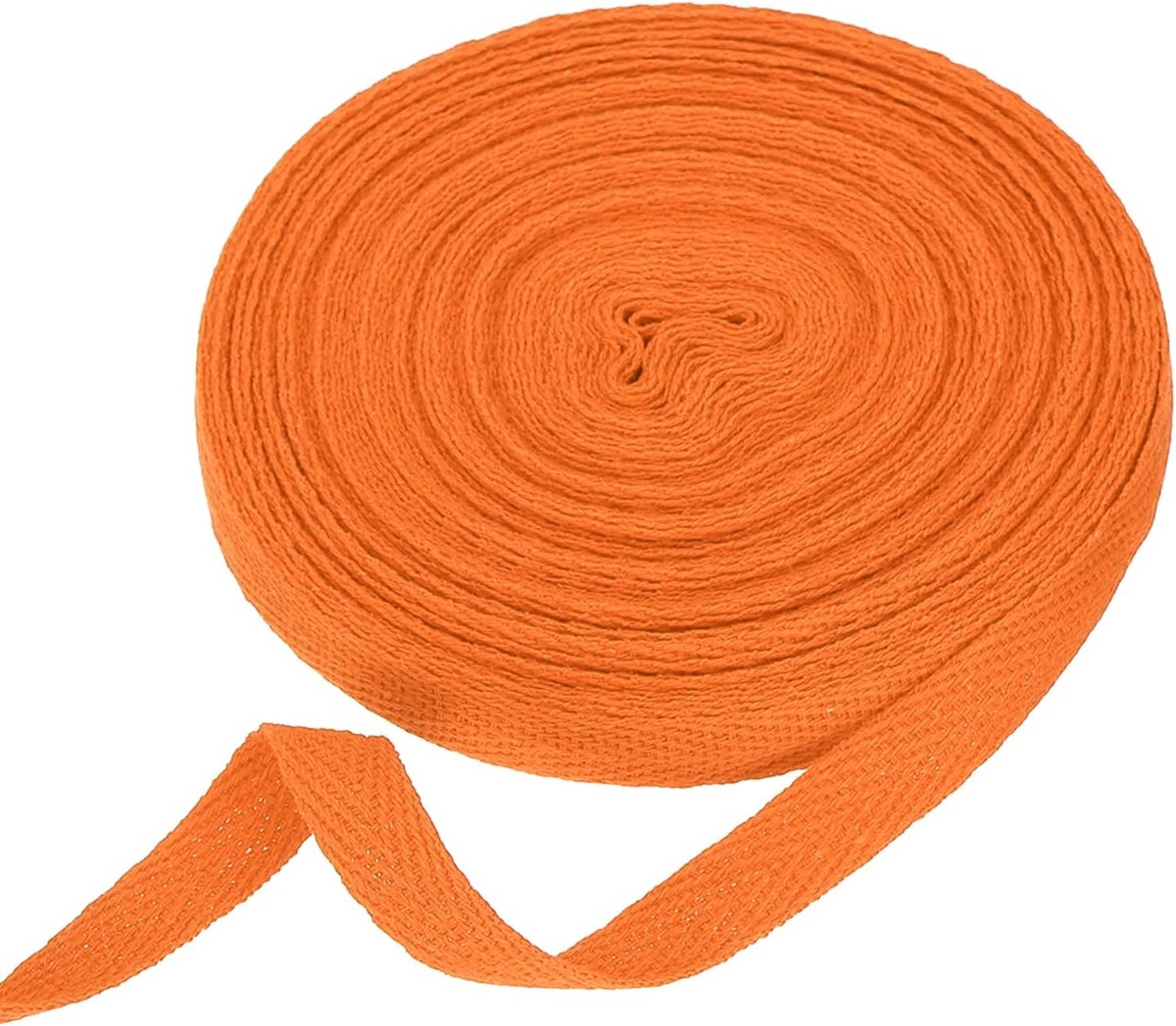 Katoenen lint met visgraatpatroon, 10 mm x 10 m katoenen lint, biaisbanden voor doe-het-zelf handwerk, naaien, geschenkverpakking, handvat, stoffen tas, knutselen, handwerk, oranje