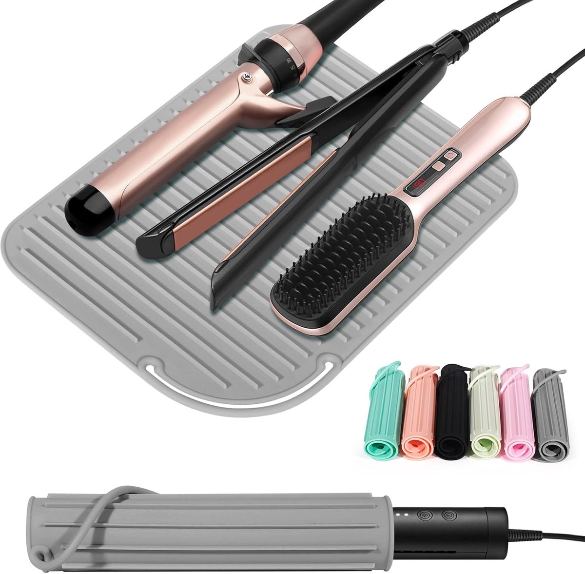 Mat Grote Siliconen Hot Haar Gereedschap Houder Voor Krultangen Flat Iron Stijltang Mat Draagbare Vanity Pad Accessoires/Organizer
