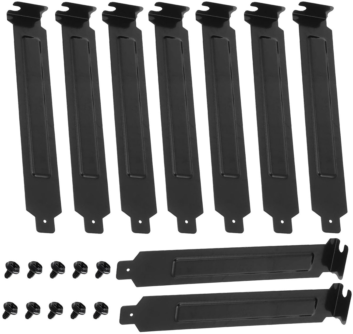 Slotafdekking, 10 stuks PCI-sleufafdekking, hardstalen stoffilter, afdekplaat, niet poreus, met schroeven, zwart