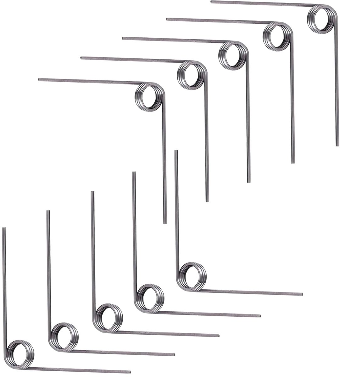 10 stuks draaiveren, V-vormige veer, 0,7 x 3 windingen x 90° tuinschaarveren, voor reparatieprojecten