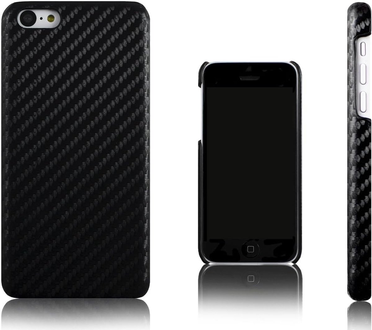 Carbon Fibre Effect Hard Plastic Hoesje voor Apple iPhone 5C - Zwart