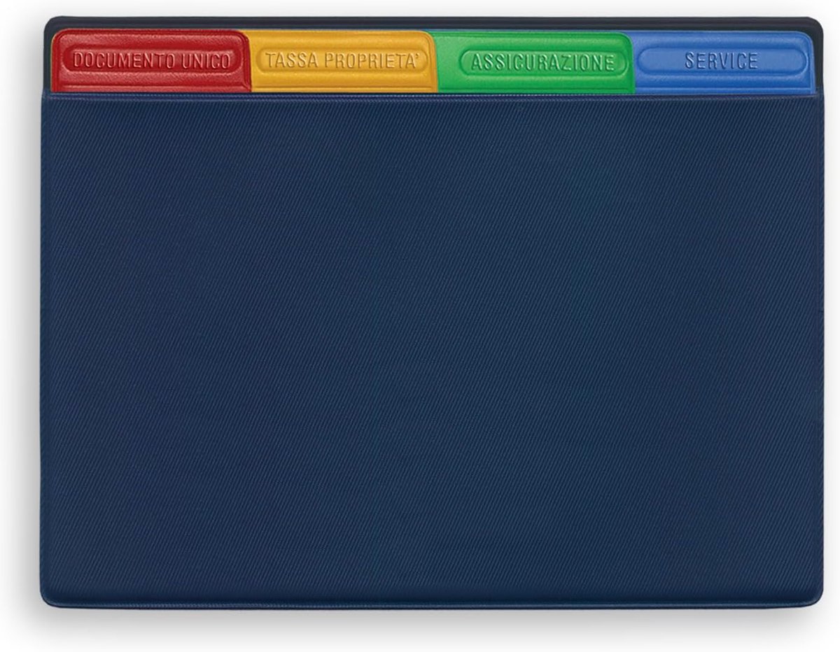 Documententas voor auto en motorfiets met 4 uitneembare kaarten, gekleurd, beschermhoes voor reisboek, verzekering, service | in TAM gestreept, elegant, formaat 19 x 15 cm, gemaakt in