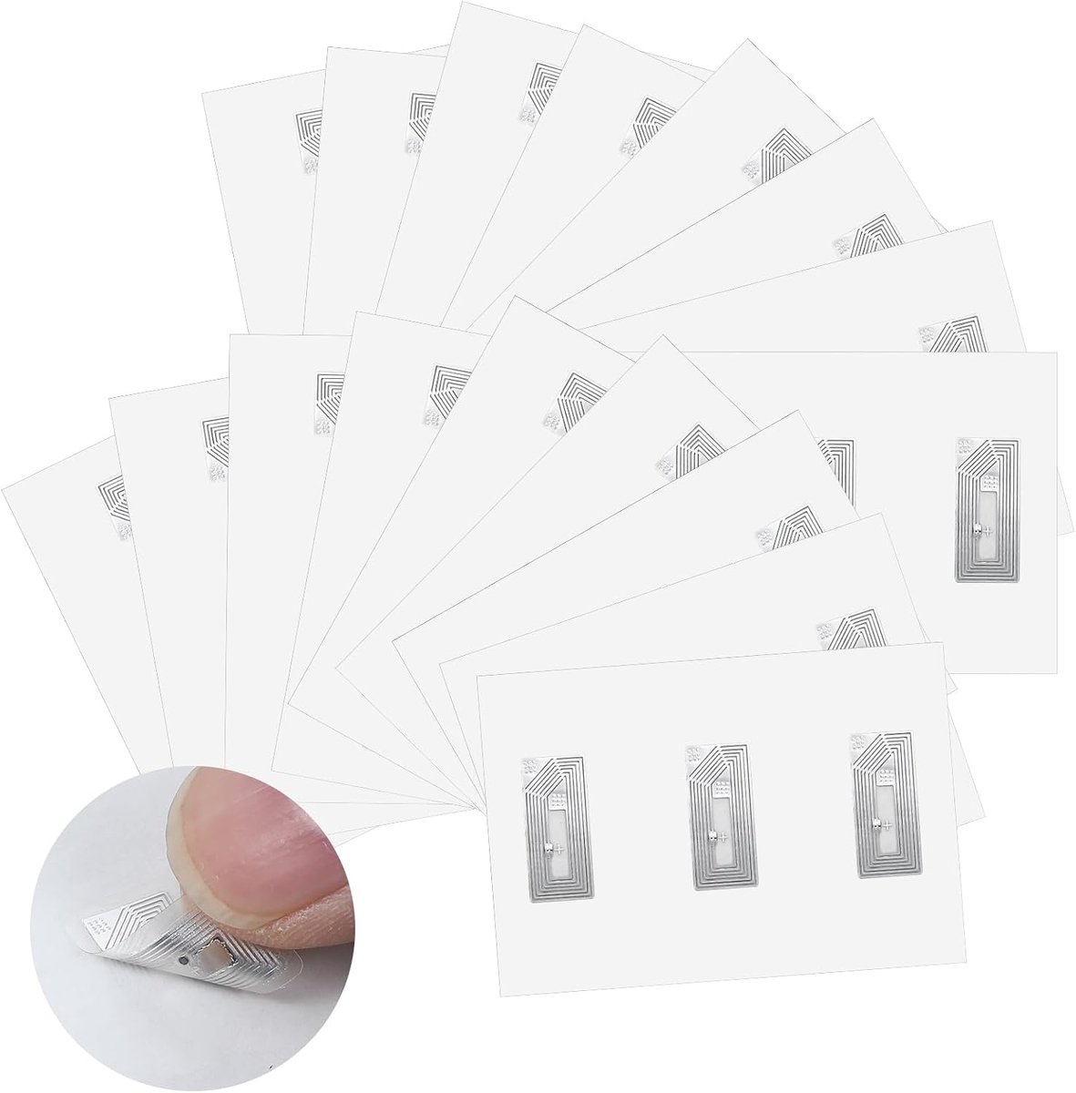 50 stuks, NFC-tags, herschrijfbaar, 137 bytes geheugen, lijm, compatibel met alle NFC-compatibele smartphones en apparaten