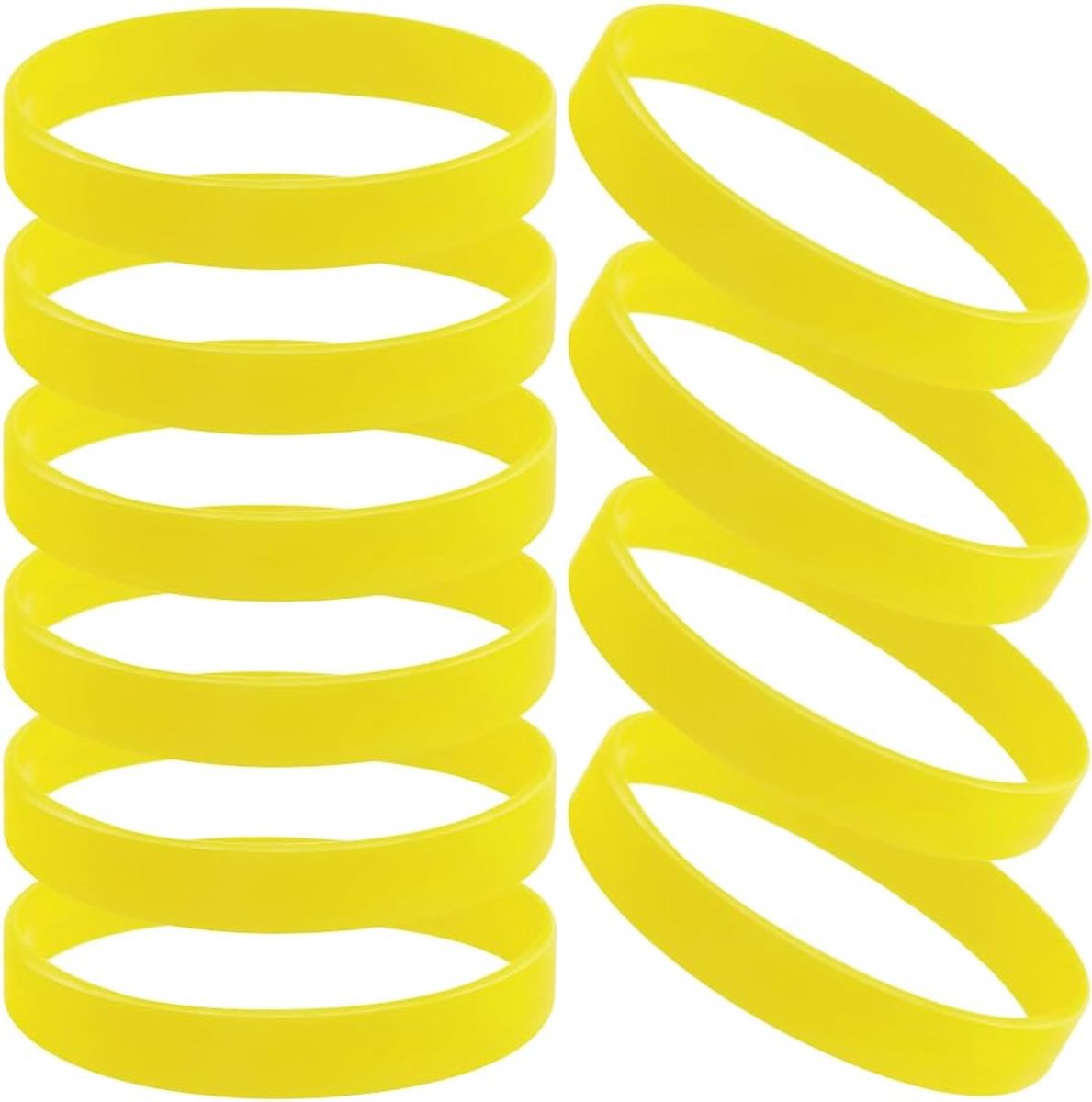 10 Stks Polsen Volwassen Polsarmbanden Veiligheid Gekleurde Stretch Sport Armband Elastisch voor Evenement Party Vocaal Concert Competitie Vrouwen Mannen 6.1 x 6.1cm Geel