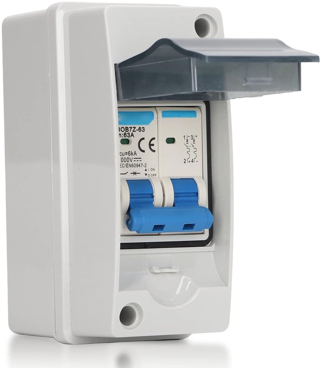 63A 1000V DC-scheidingsschakelaar, PV DC Miniatuur Stroomonderbreker met IP65 Waterdichte Verdeelkast, Zonne-scheidingsschakelaar voor Zonnepanelen