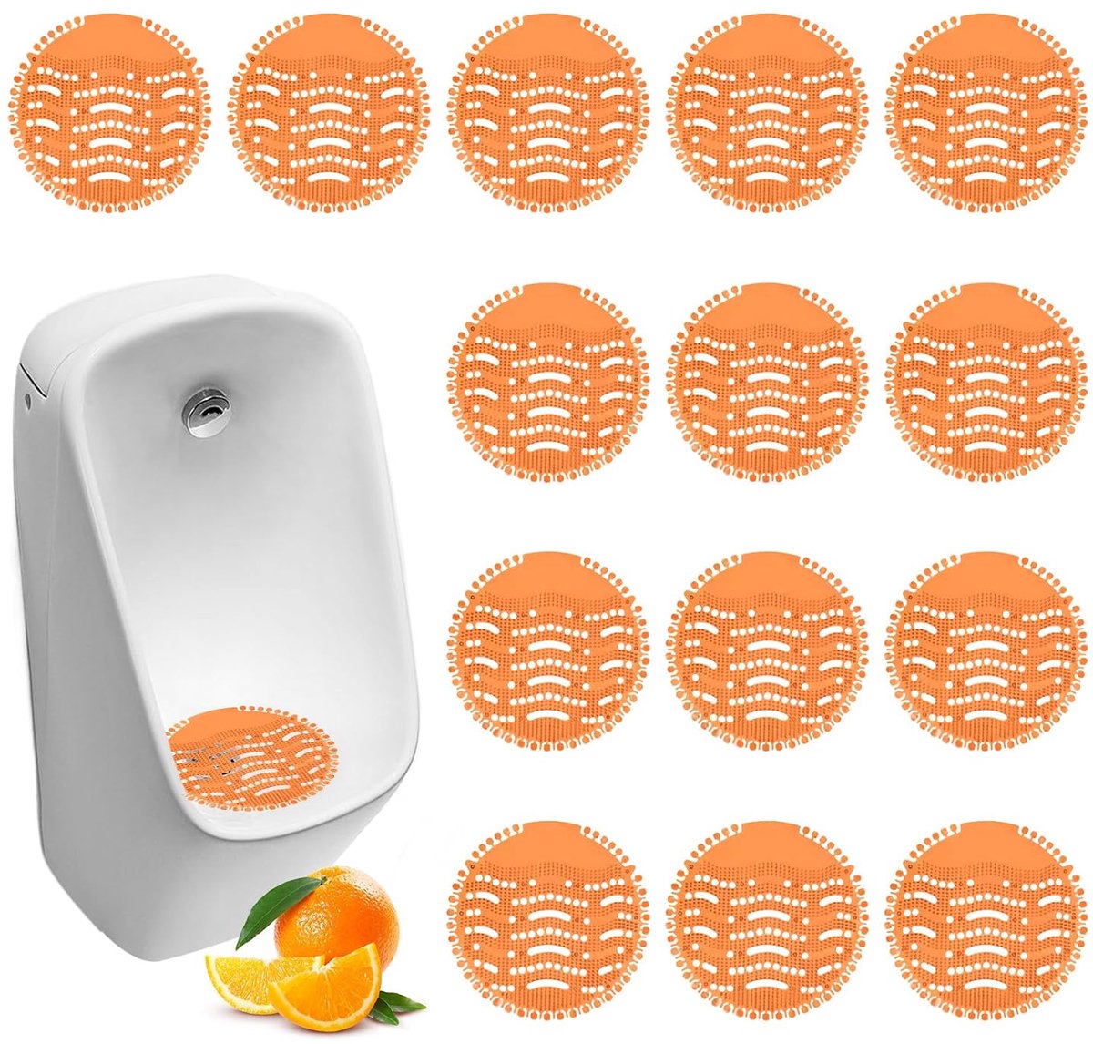 16 stuks urinaalzeef met geur, pissoirzeef, spatbescherming, urinoir inlegger, mat, universeel urinoir inleg urinoir zeef, spatbescherming, urinoir steen, spatbescherming voor badkamerkantoor commercieel gebruik