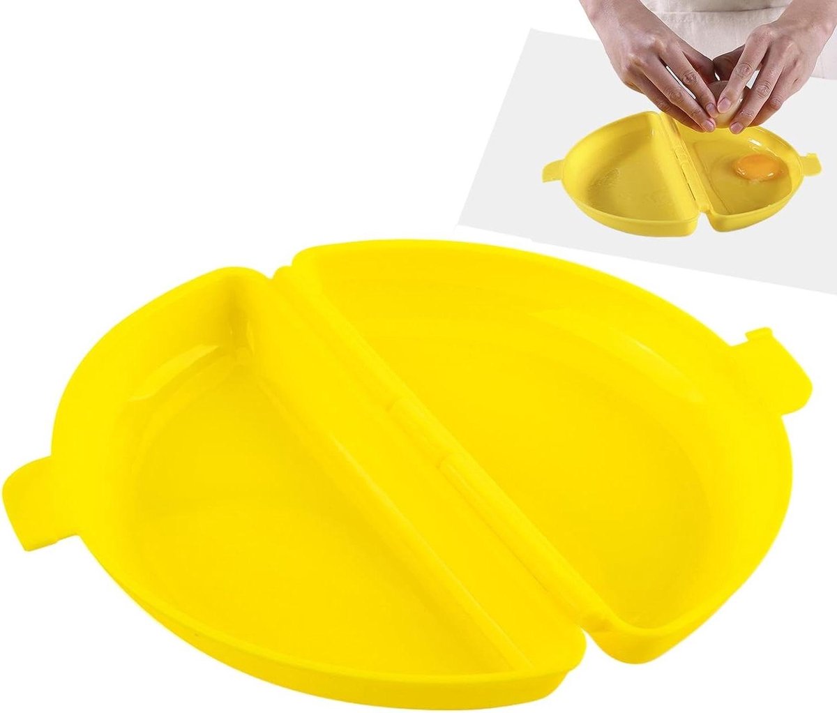Magnetron Eierkoker - Omeletmaker Eierhouder - Snel Ontbijt Maken - Antiaanbak Siliconen - 22 x 13 x 4 cm - Grijs