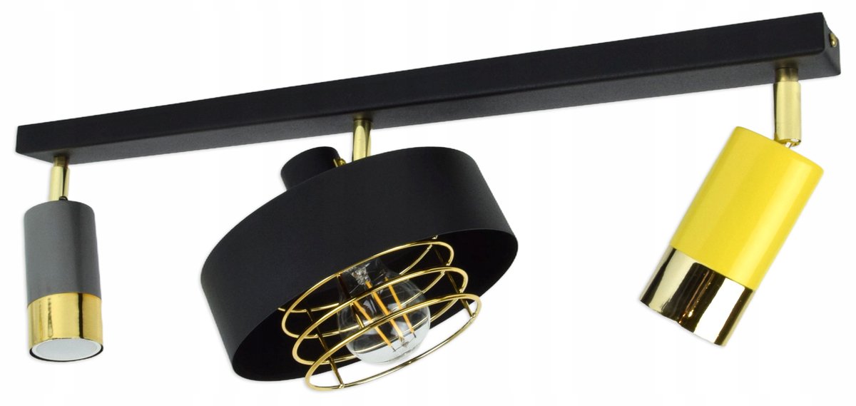 Spot Plafond Lamp Metaal Zwart Grijs Geel Goud GU10 E27