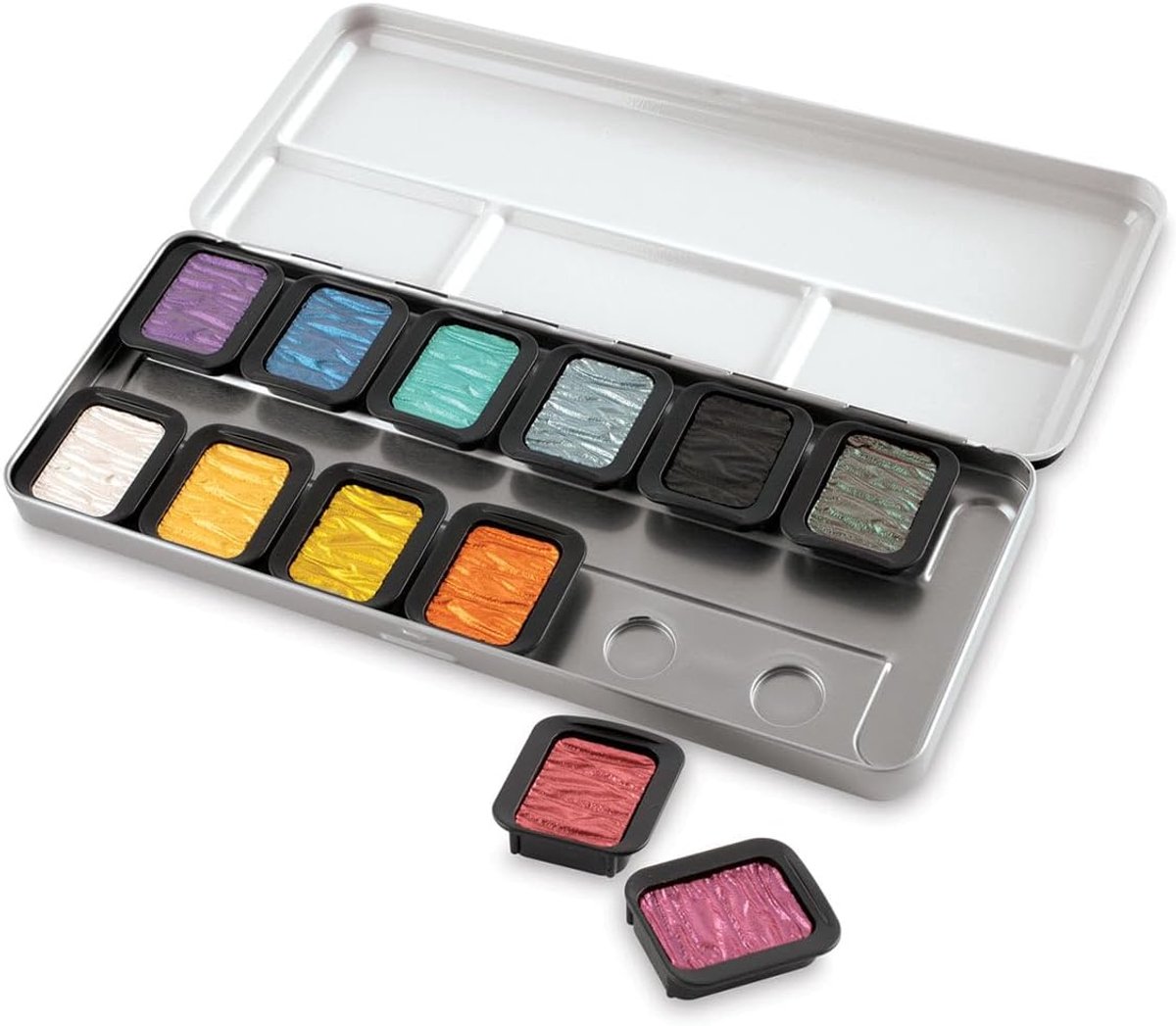 Finetec F1200 12 Opaque Pearlescent Colors (Ø 30mm) In Metal Box - ShopVlot