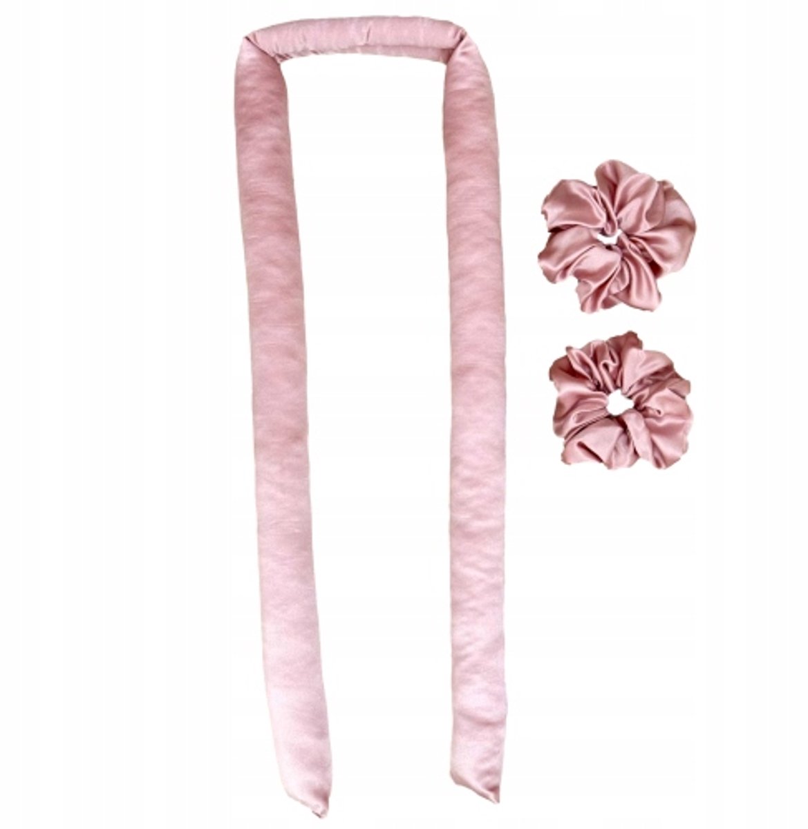 Zijde Curlroller met Scrunchies - Geen Hitte Nodig - Roze