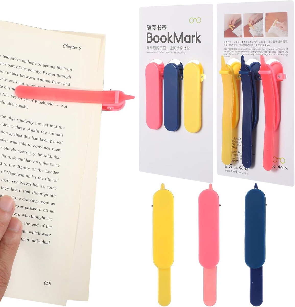 6 stuks siliconen bladwijzers, automatische bladwijzer - Intelligente bladwijzer voor boekenliefhebbers, cadeau voor - ShopVlot