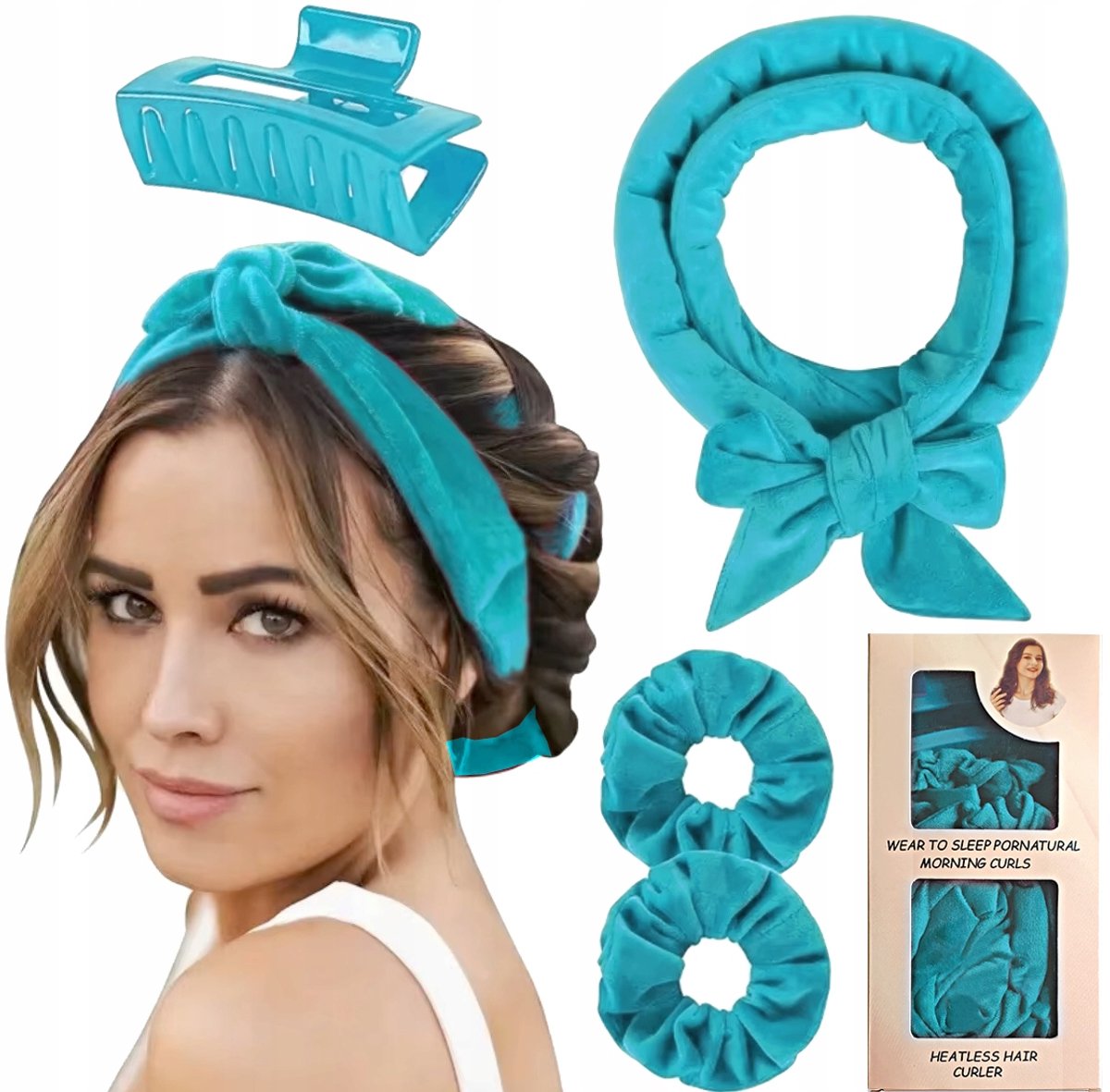Velours Haarrollers Set zonder Hitte met Klem - Turkse Kleur
