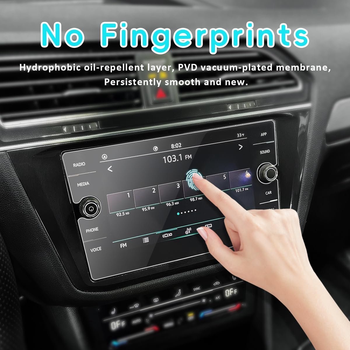 Navigatiescherm protector 8 inch - Tempered glass - Krasbestendig - Bescherming voor T-iguan en TROC - ShopVlot