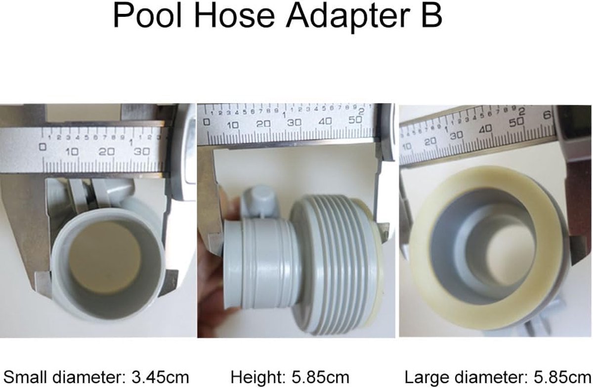 Pooladapter Type B - 3 Pack Slangadapters - Verstelbaar voor 1.25 en 1.5 Inch Slangen - Geschikt voor Intex Filters - ShopVlot